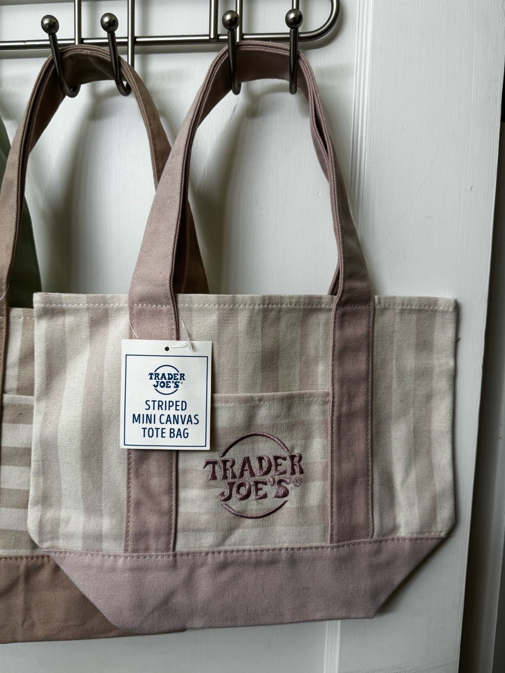 Trader Joe’s Striped Mini Canvas Tote Bags - Full Set - Picture 3 of 12